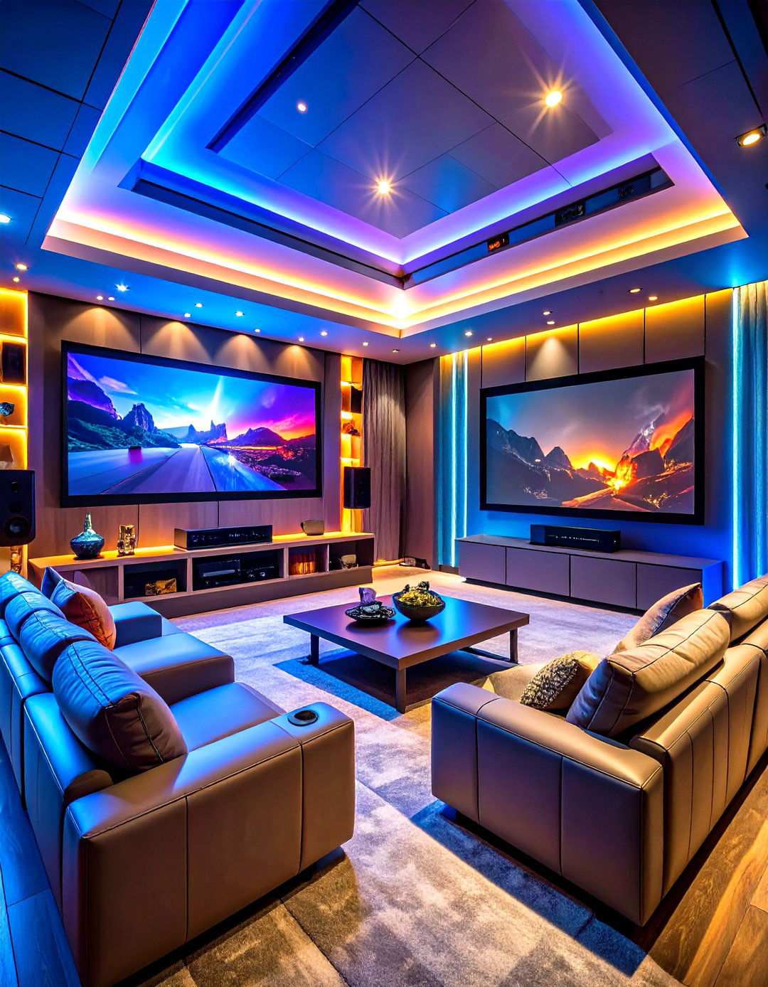 Home Theater Gaming Hybrid - 24 Luxury Game Room Ideas