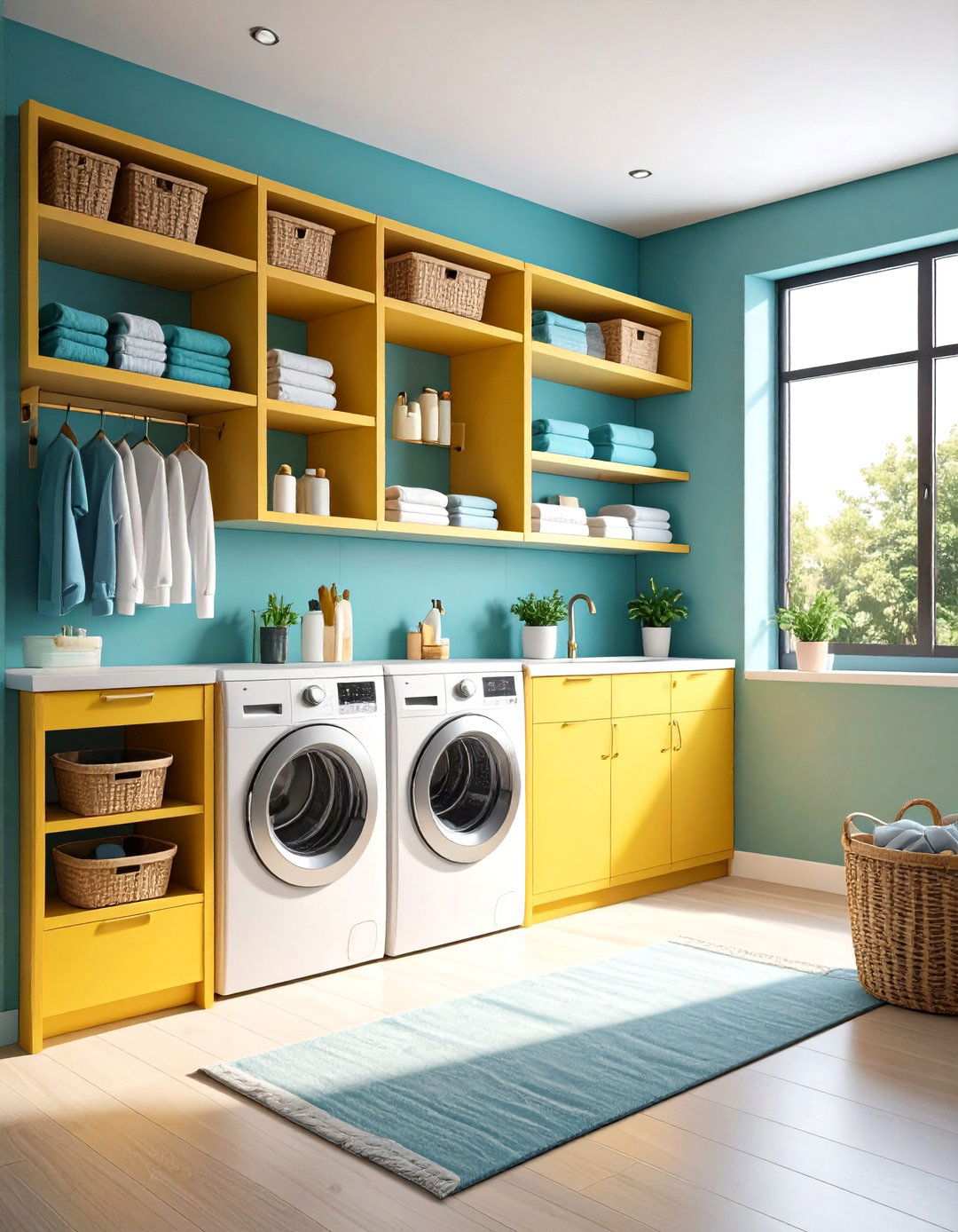 Hook and Shelf Combination System - 24 Laundry Room Drying Rack Ideas