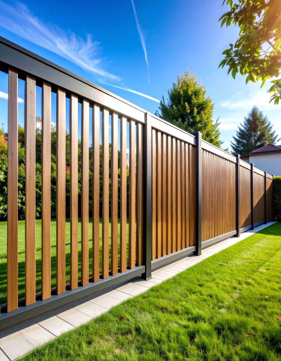 Horizontal Aluminum Screen Fence - 24 Horizontal Fence Ideas