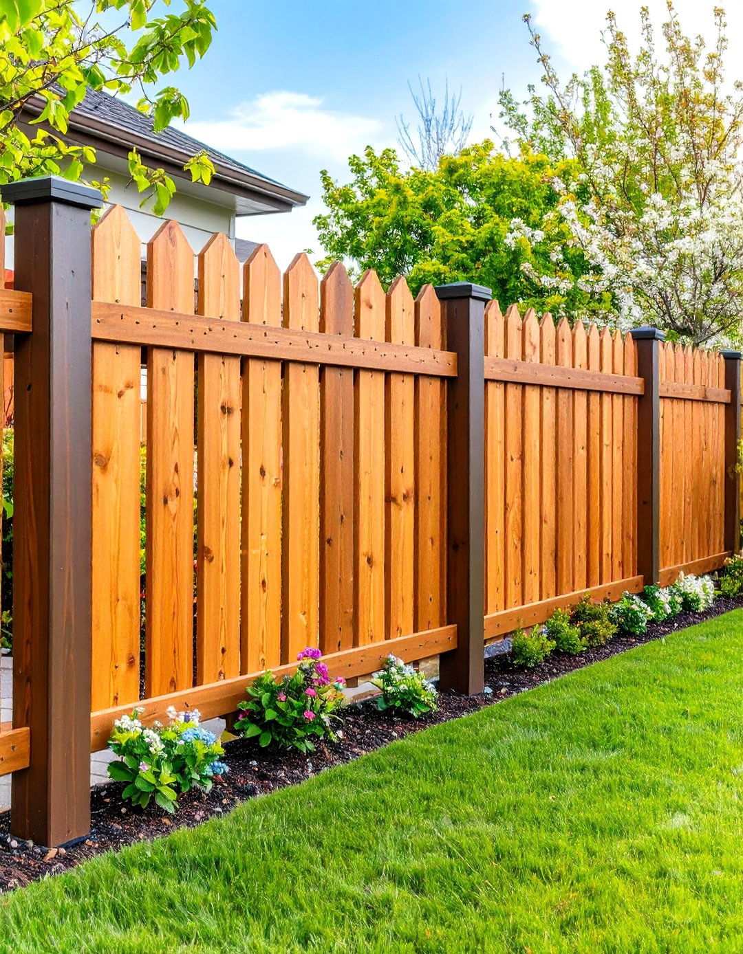 Horizontal Board on Board Privacy Fence - 24 Horizontal Fence Ideas