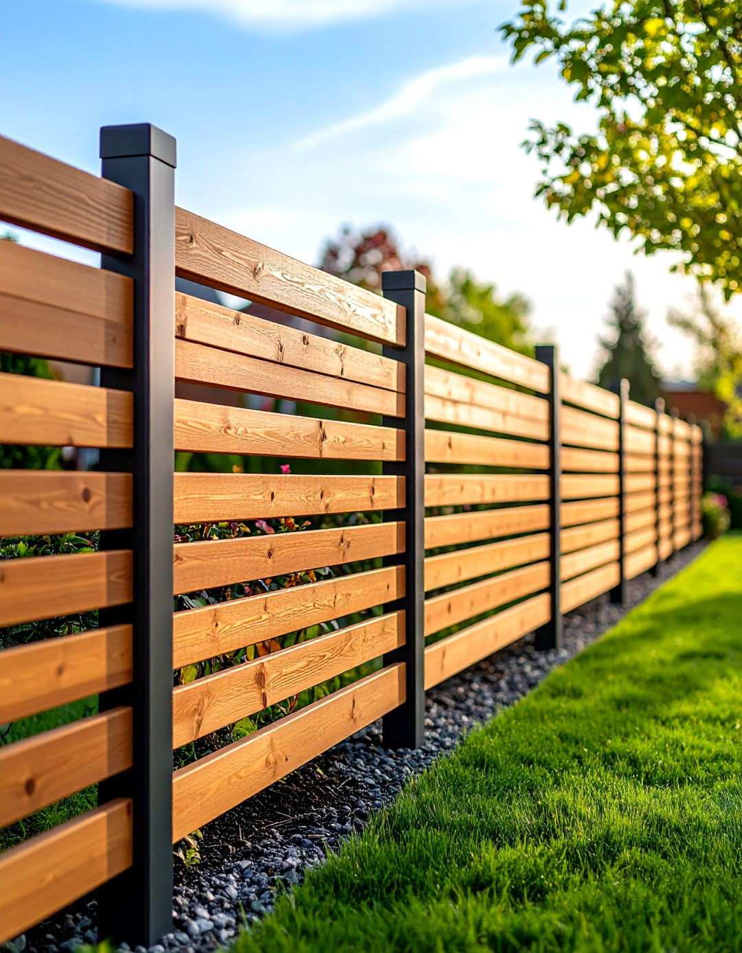 Horizontal Composite Slat Fence - 24 Horizontal Fence Ideas