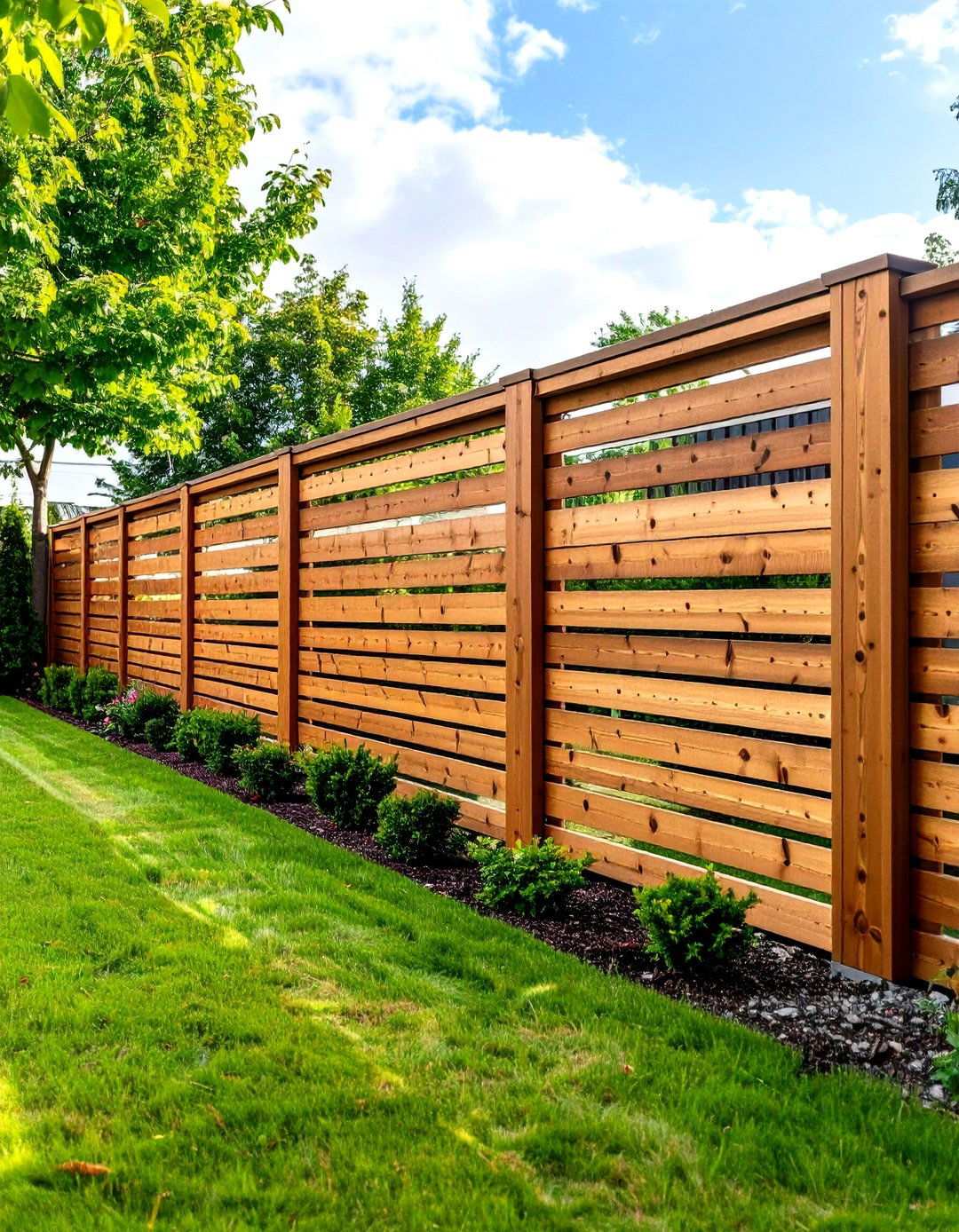 Horizontal Slat Wood Privacy Fencing - 24 Outdoor Privacy Screen Ideas