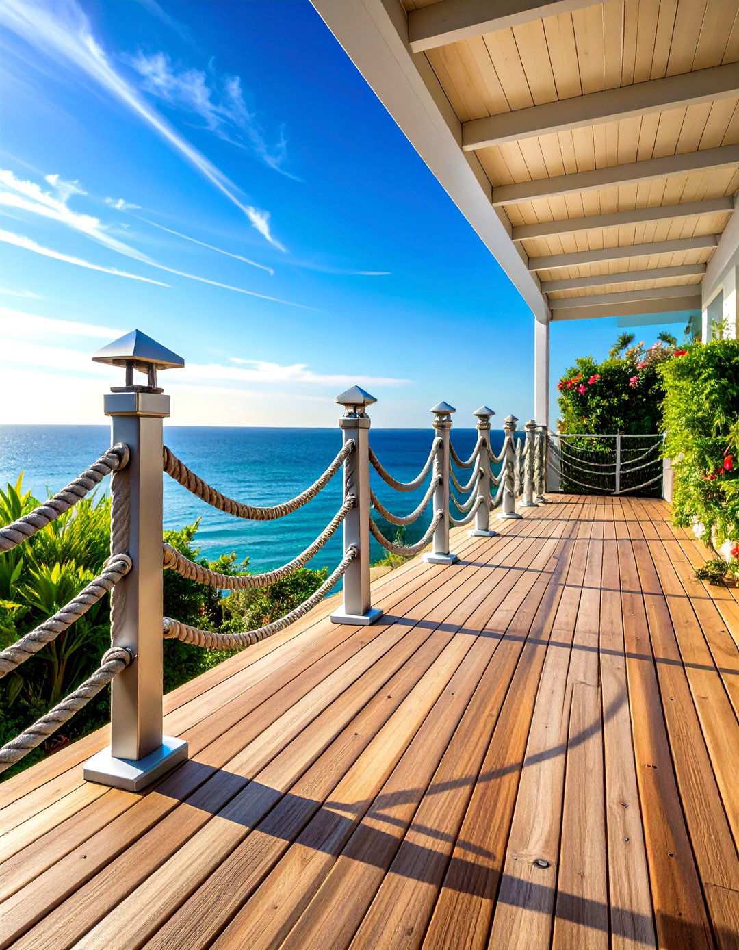 Horizontal Wire Rope Design - 24 Horizontal Deck Railing Ideas