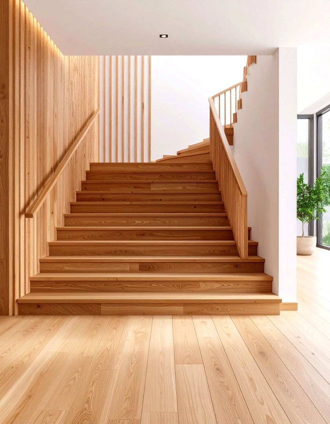 Horizontal Wood Slat Systems - 24 Stair Railing Ideas