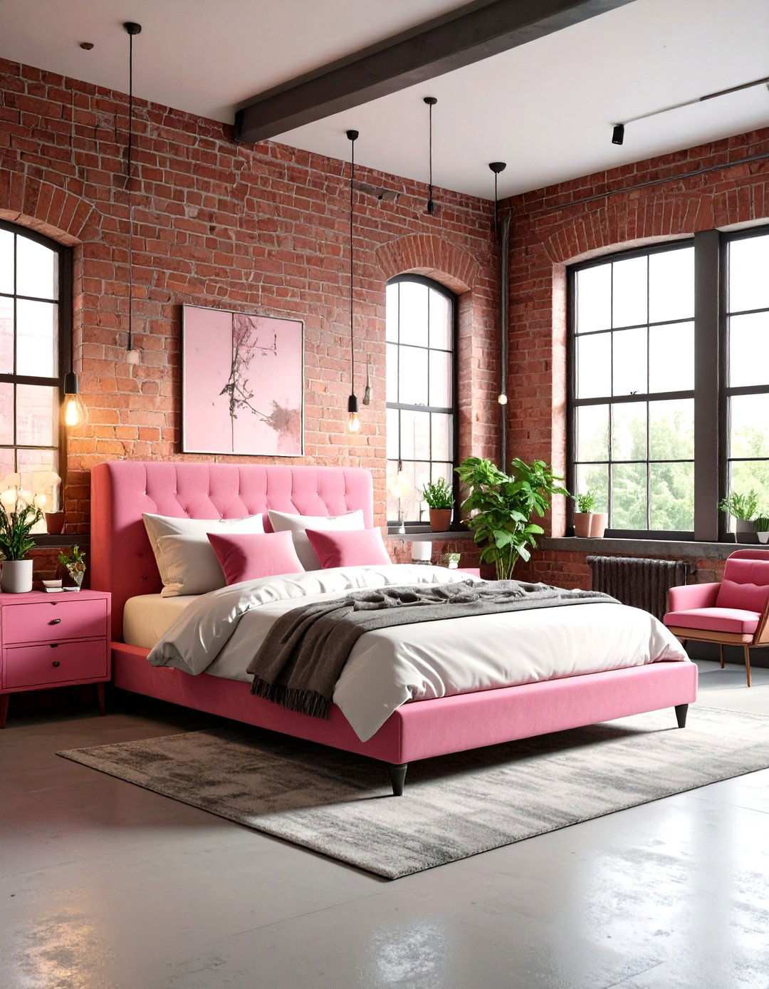 Hot Pink Industrial Loft Bedroom - 24 Hot Pink Bedroom Ideas