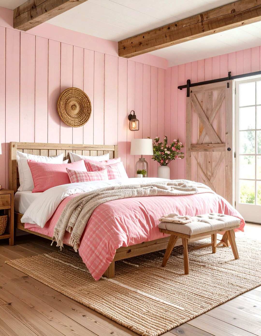 Hot Pink Modern Farmhouse Bedroom - 24 Hot Pink Bedroom Ideas