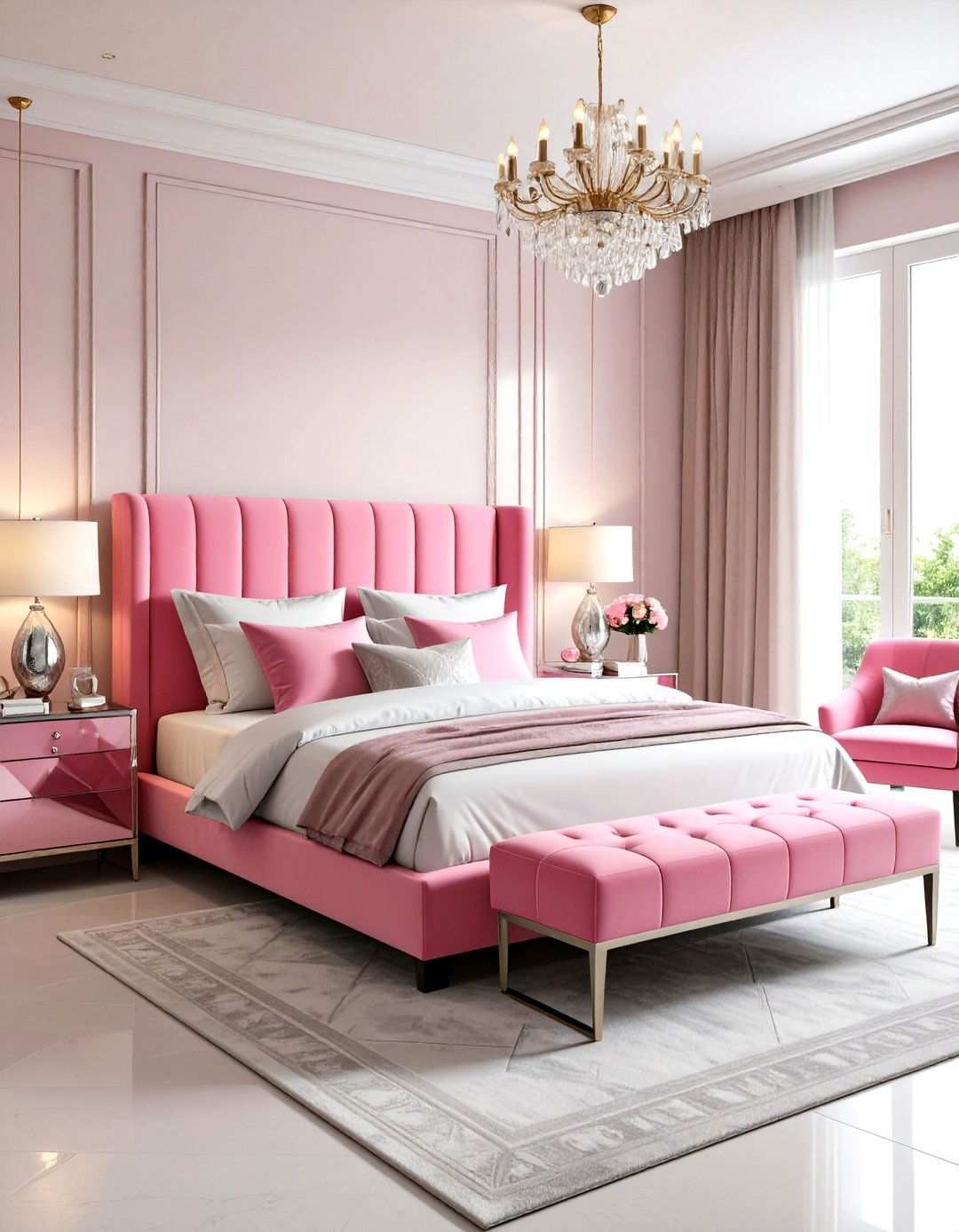Hot Pink Modern Glam Master Bedroom - 24 Hot Pink Bedroom Ideas