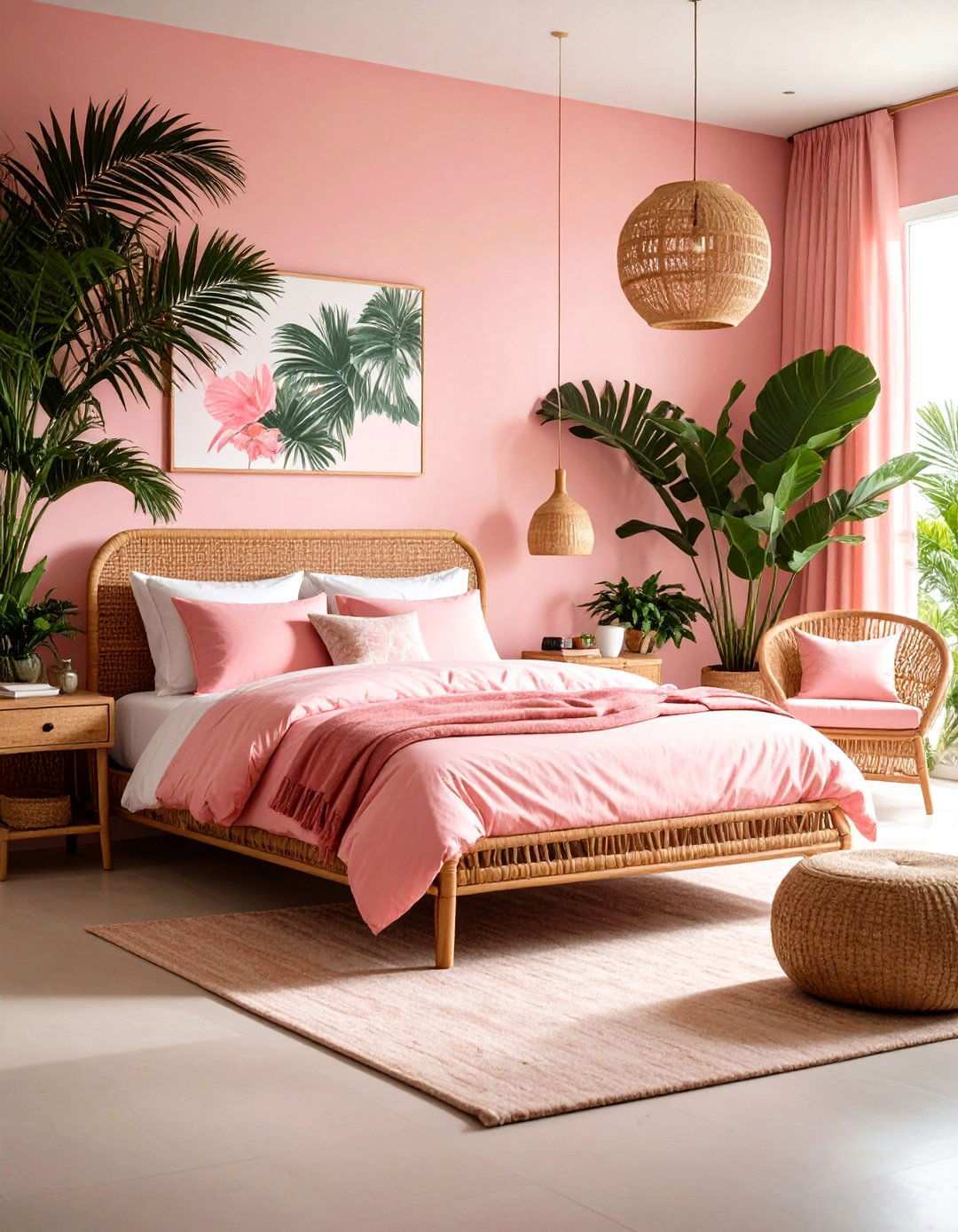 Hot Pink Tropical Paradise Bedroom - 24 Hot Pink Bedroom Ideas