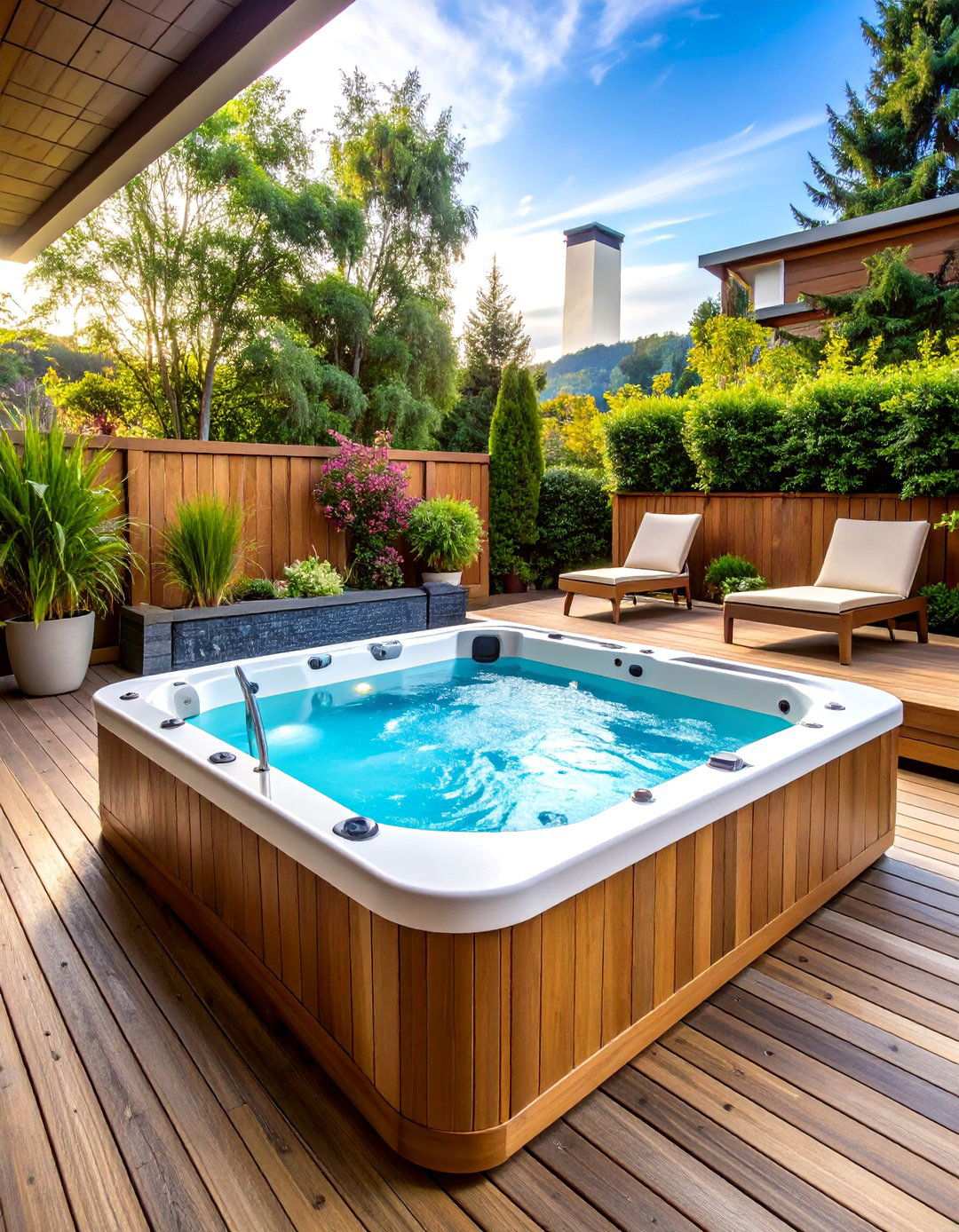 Hot Tub Integration Deck - 24 Small Deck Ideas