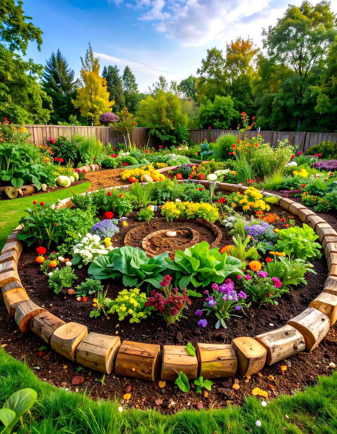 Hugelkultur Spiral Mounds - 24 Spiral Garden Design Ideas
