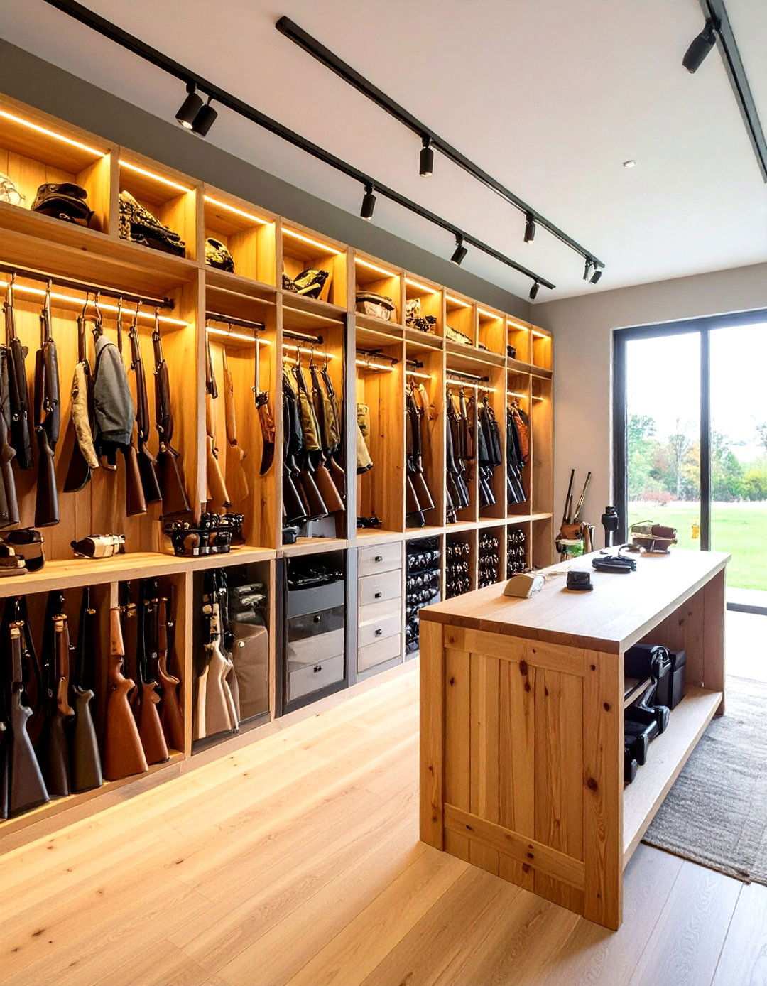 Hunting Gear Storage Showcase - 24 Hunting Room Ideas