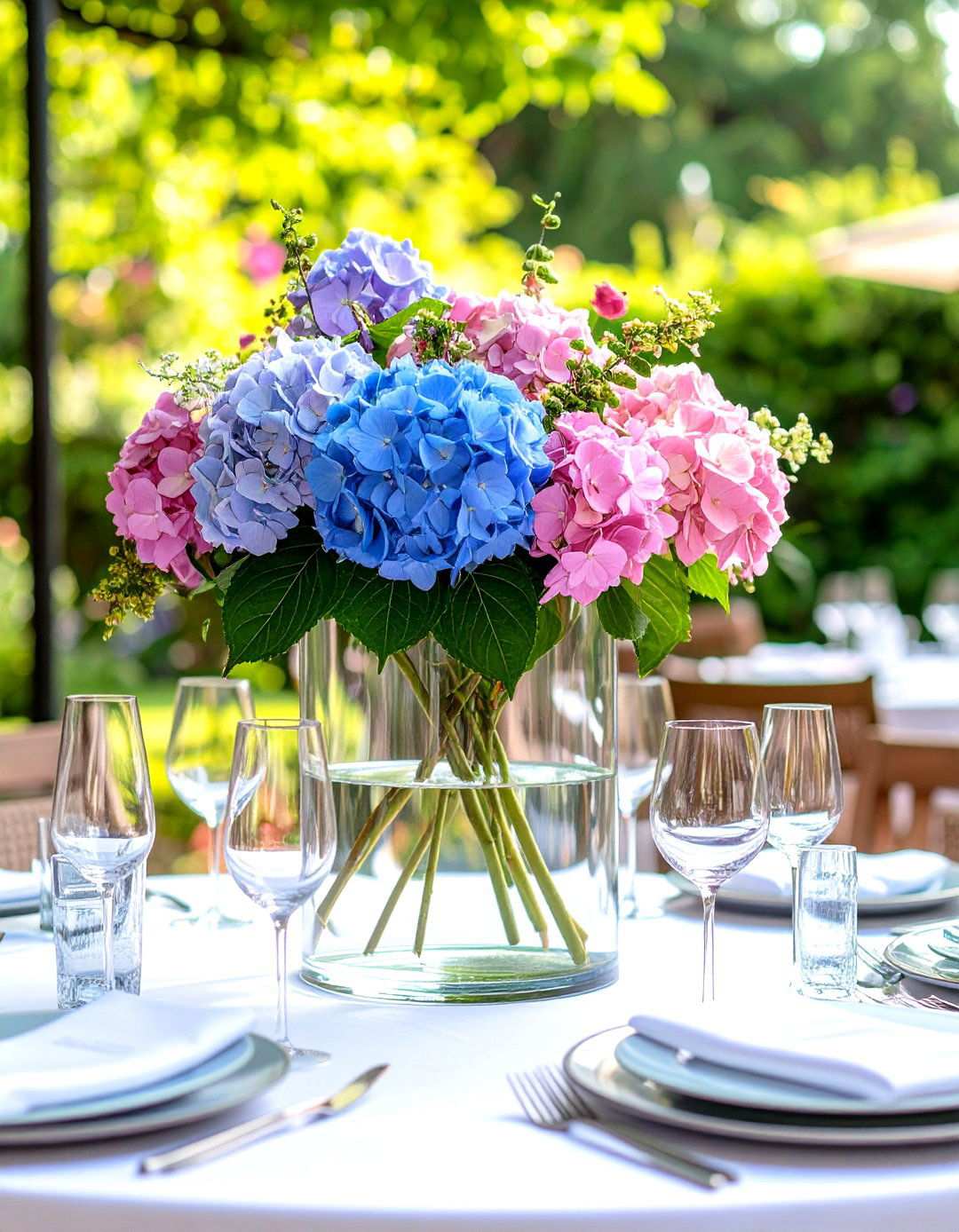 Hurricane Glass Hydrangea Protection Centerpieces - 24 Hydrangea Centerpiece Ideas