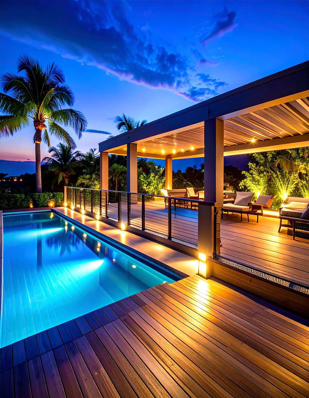 Illuminated Pool Deck Railings - 24 Pool Deck Railing Ideas