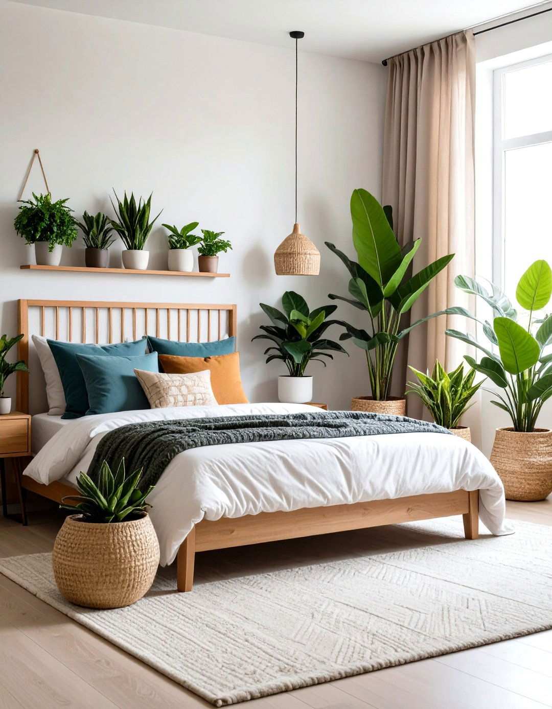 Indoor Plant Collection - 24 Midcentury Modern Bedroom Decorating Ideas