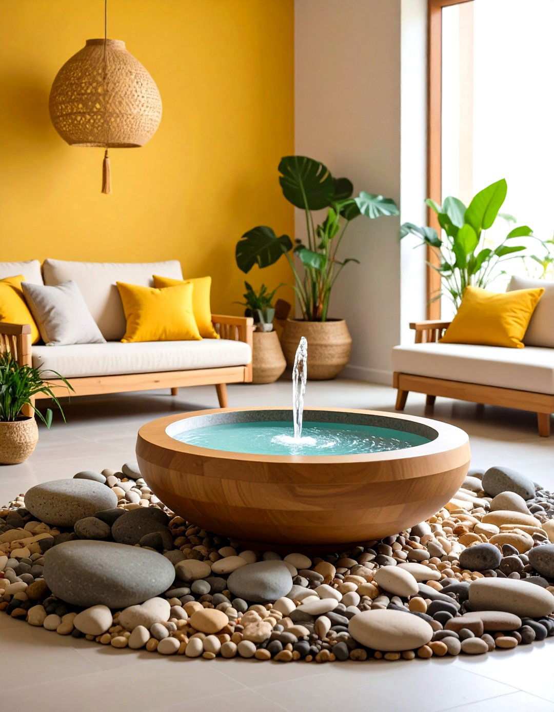 Indoor Water Feature Meditation Space - 24 Zen Room Ideas