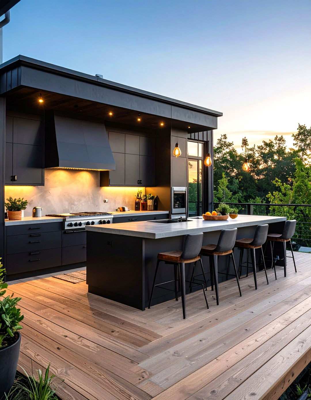 Industrial Chic Deck Kitchen - 24 Outdoor Kitchen on Deck