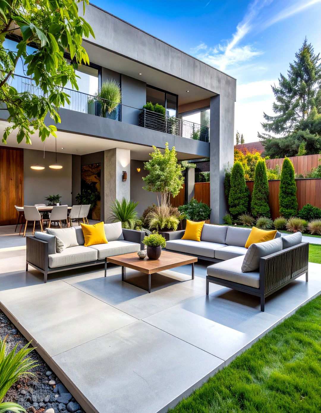 Industrial Chic Polished Concrete Patio - 24 Raised Concrete Patio Ideas