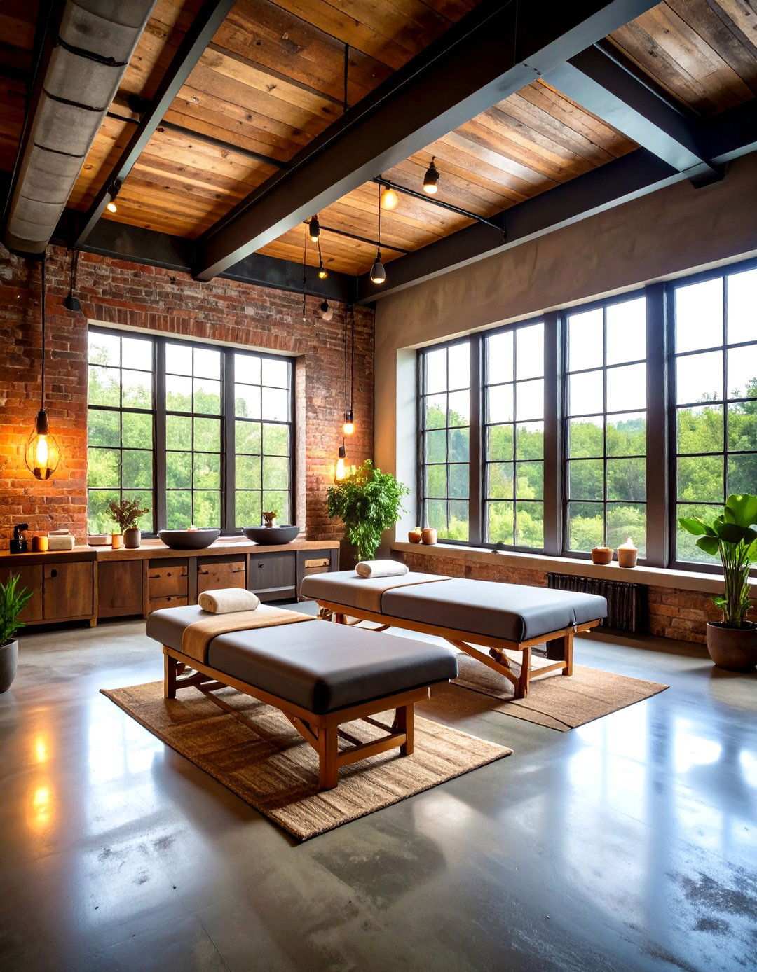 Industrial Chic Therapy Loft - 24 Massage Room Setup Ideas