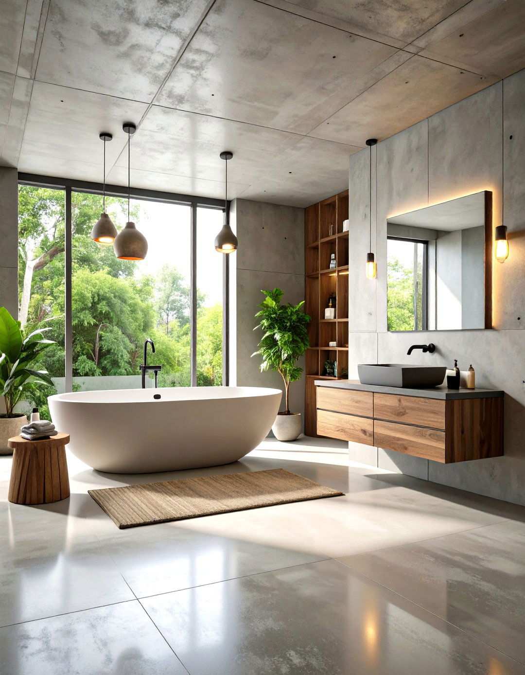 Industrial Concrete Bathroom Design - 24 Masculine Bathroom Ideas