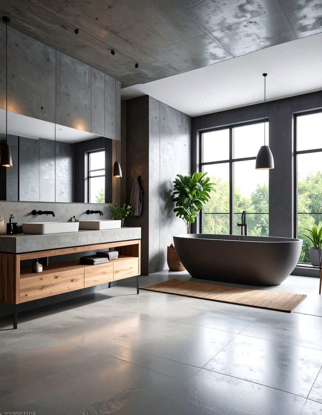 Industrial Concrete Wet Room - 24 Wet Room Ideas