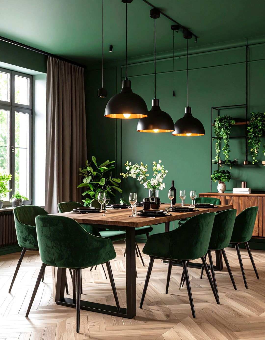 Industrial Dining Room Pendant Lights - 24 Moody Dining Room Ideas