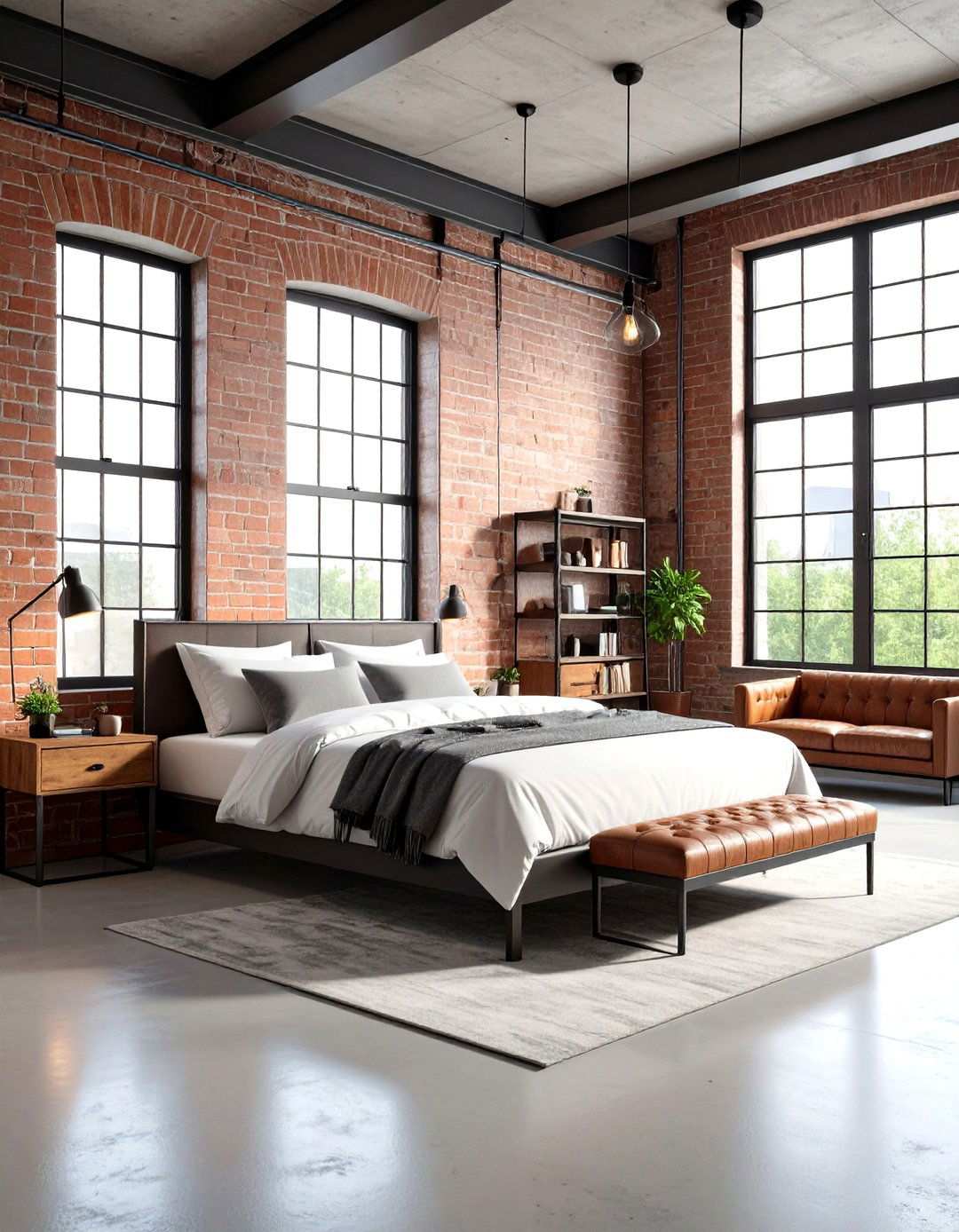 Industrial Loft Design with Raw Materials - 24 Large Bedroom Design Ideas