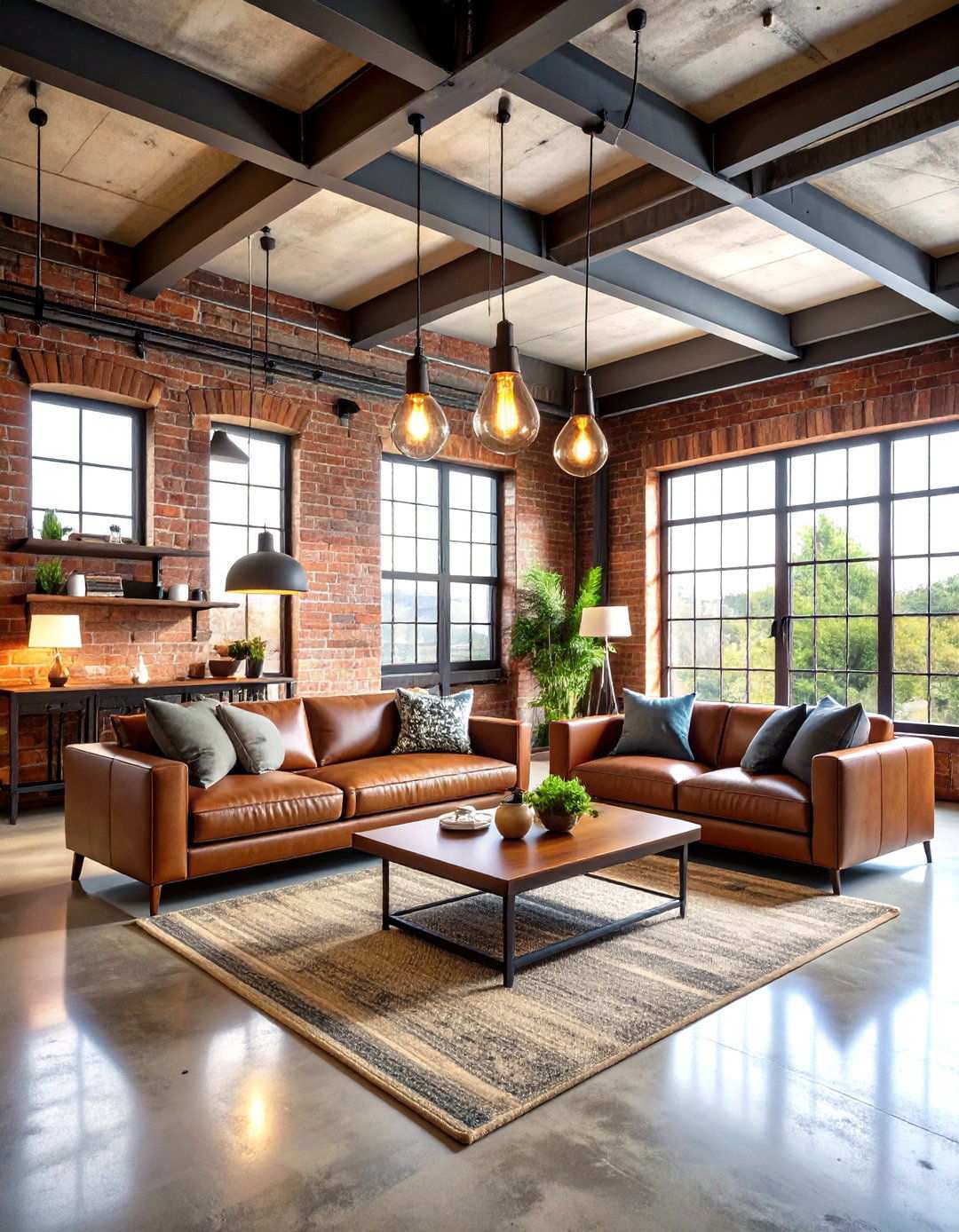 Industrial Loft Exposed Structure - 24 Open Concept Vaulted Ceiling Living Room Ideas