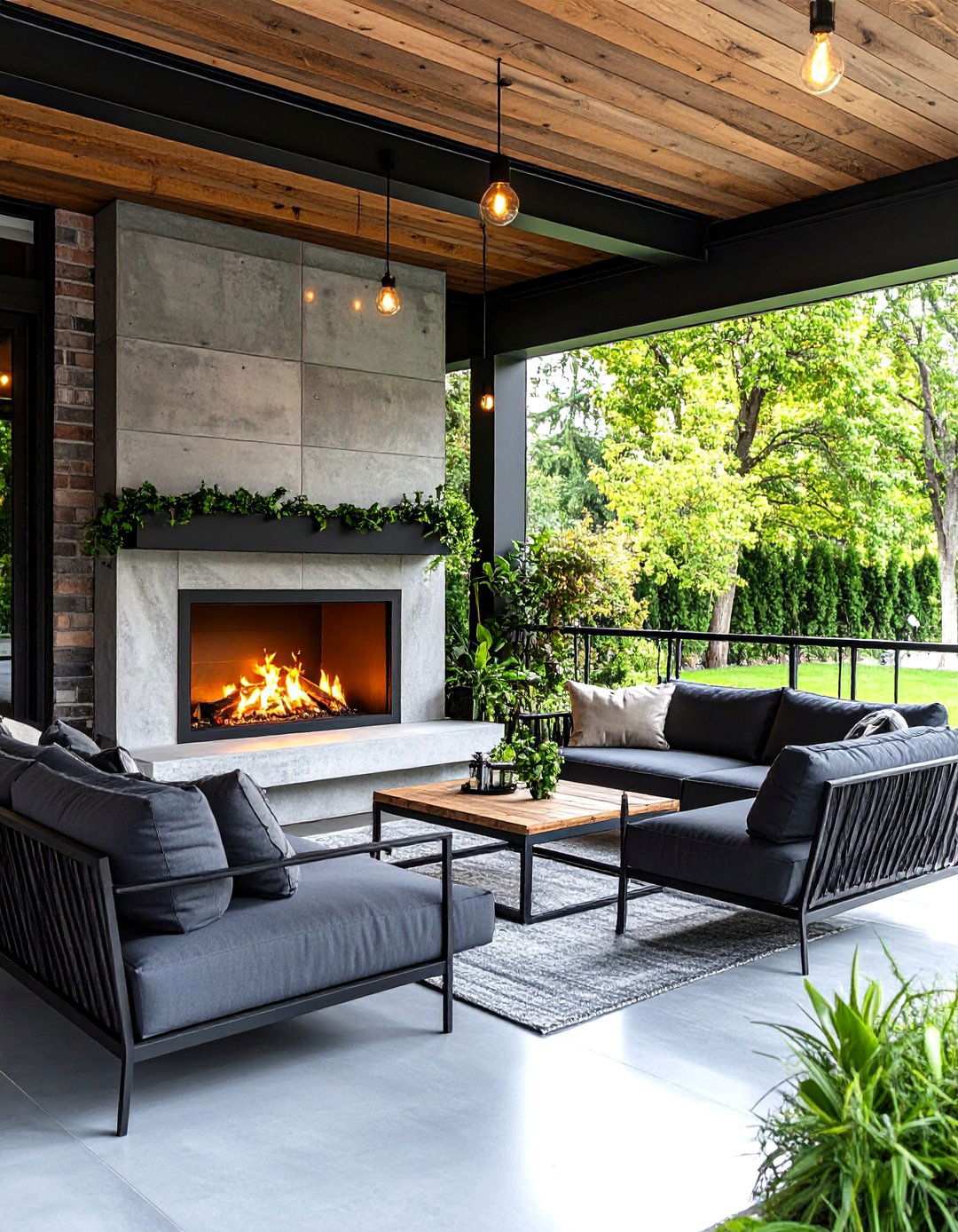 Industrial Loft Fireplace Design - 24 Screened-in Porch With Fireplace Ideas