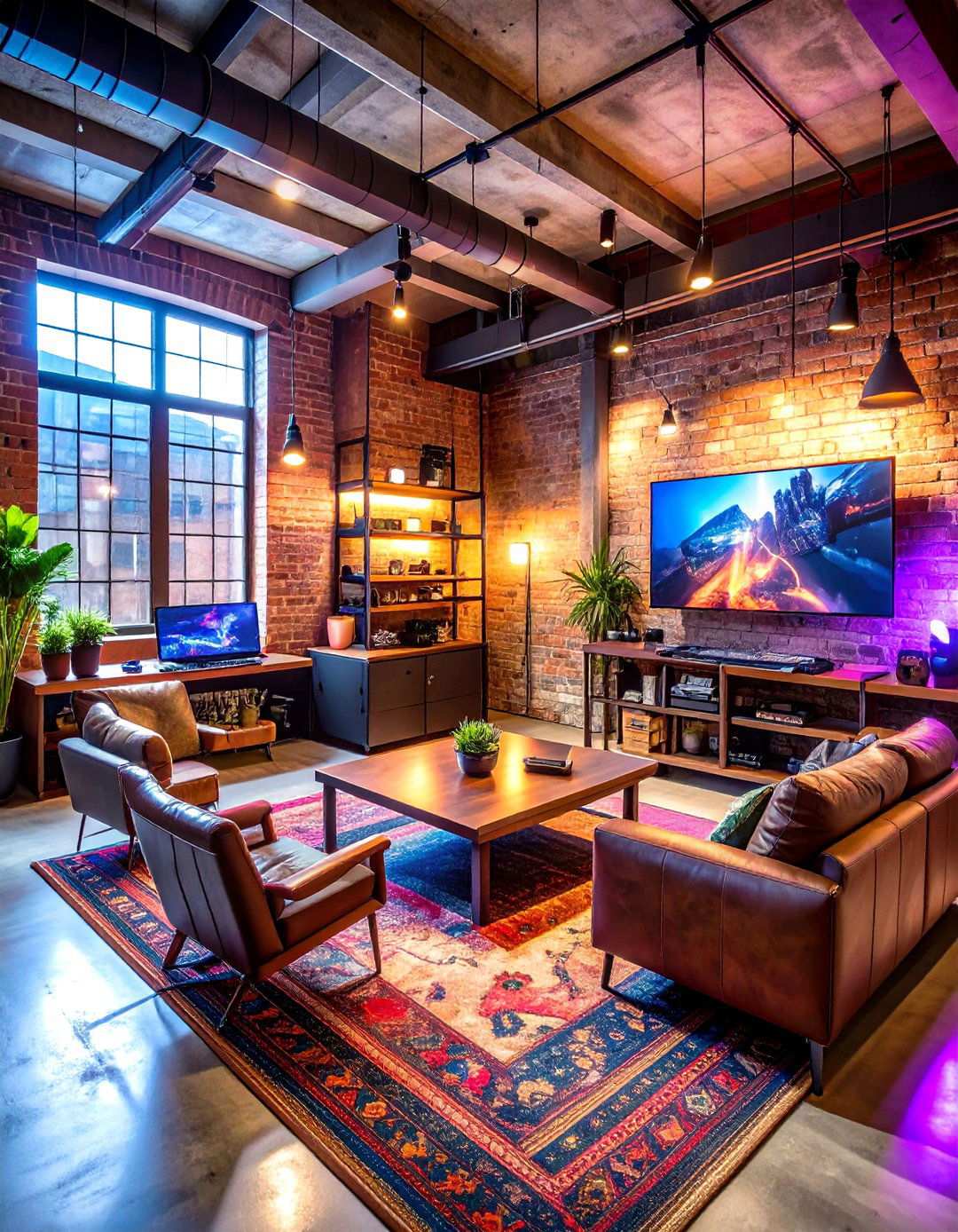 Industrial Loft Gaming Space - 24 Video Game Room Ideas