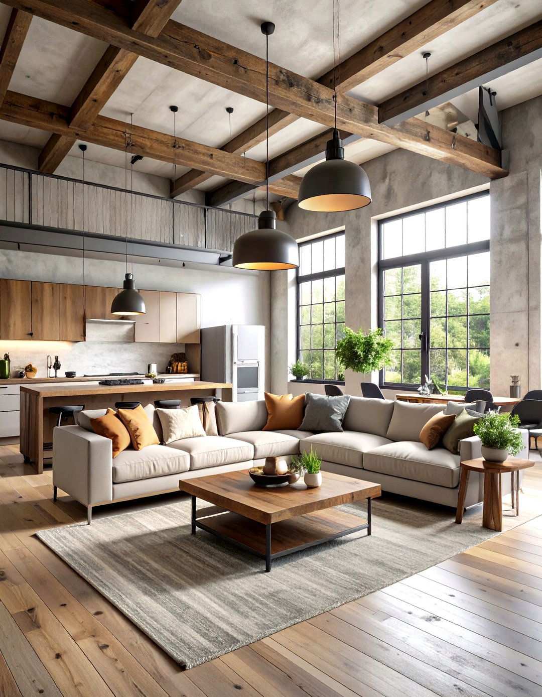 Industrial Loft Kitchen Living Room Design - 24 Open Kitchen Living Room Ideas