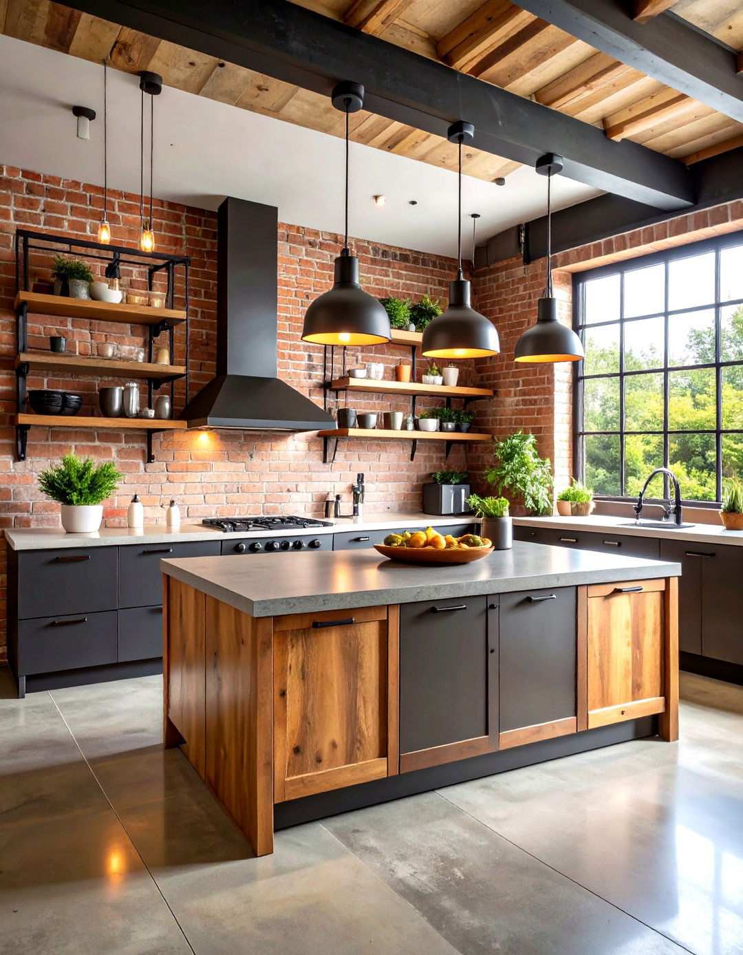 Industrial Loft Kitchen Style - 24 Kitchen With Black Appliances