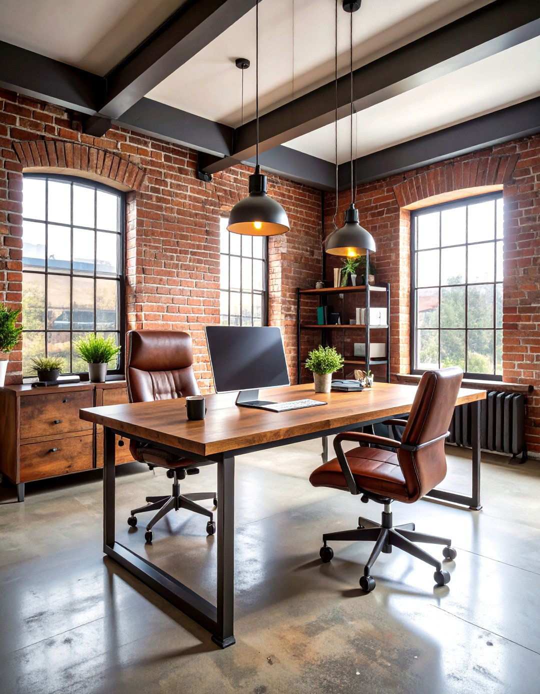 Industrial Loft Office Design - 24 Home Office Ideas for Him