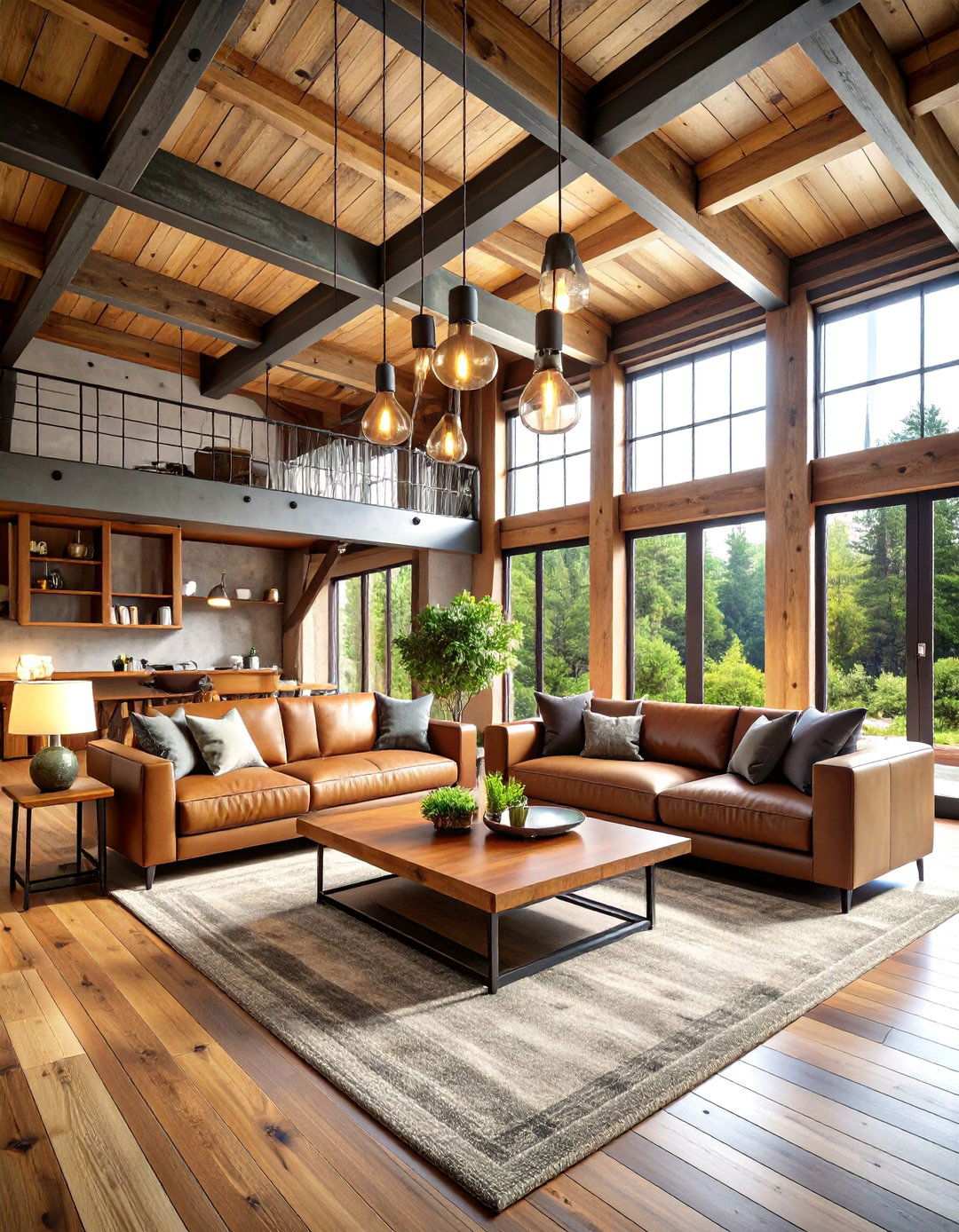 Industrial Log Cabin Design - 24 Log Cabin Interior Design Ideas