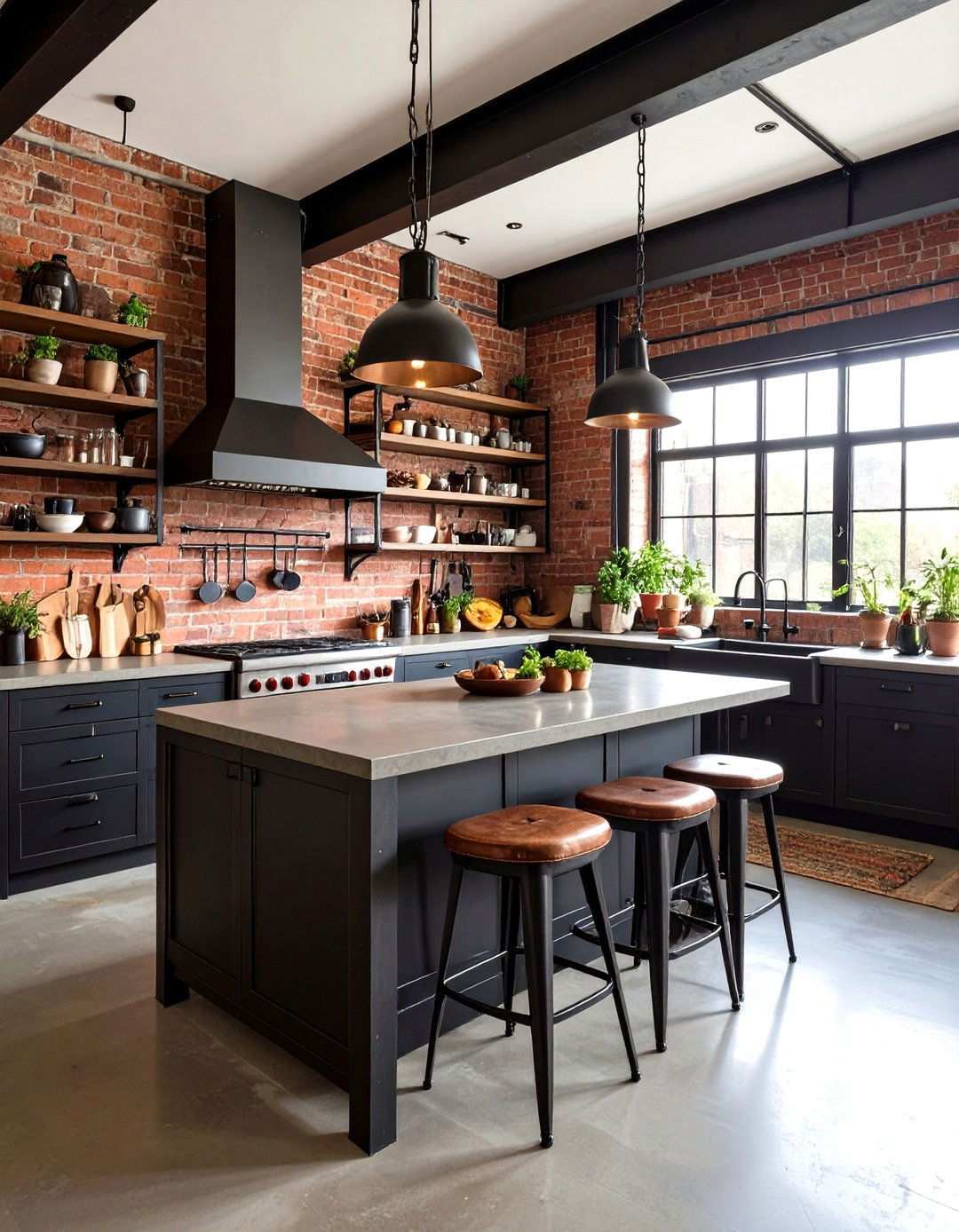 Industrial Maximalist Kitchen with Mixed Textures - 24 Maximalist Kitchen Decor Ideas
