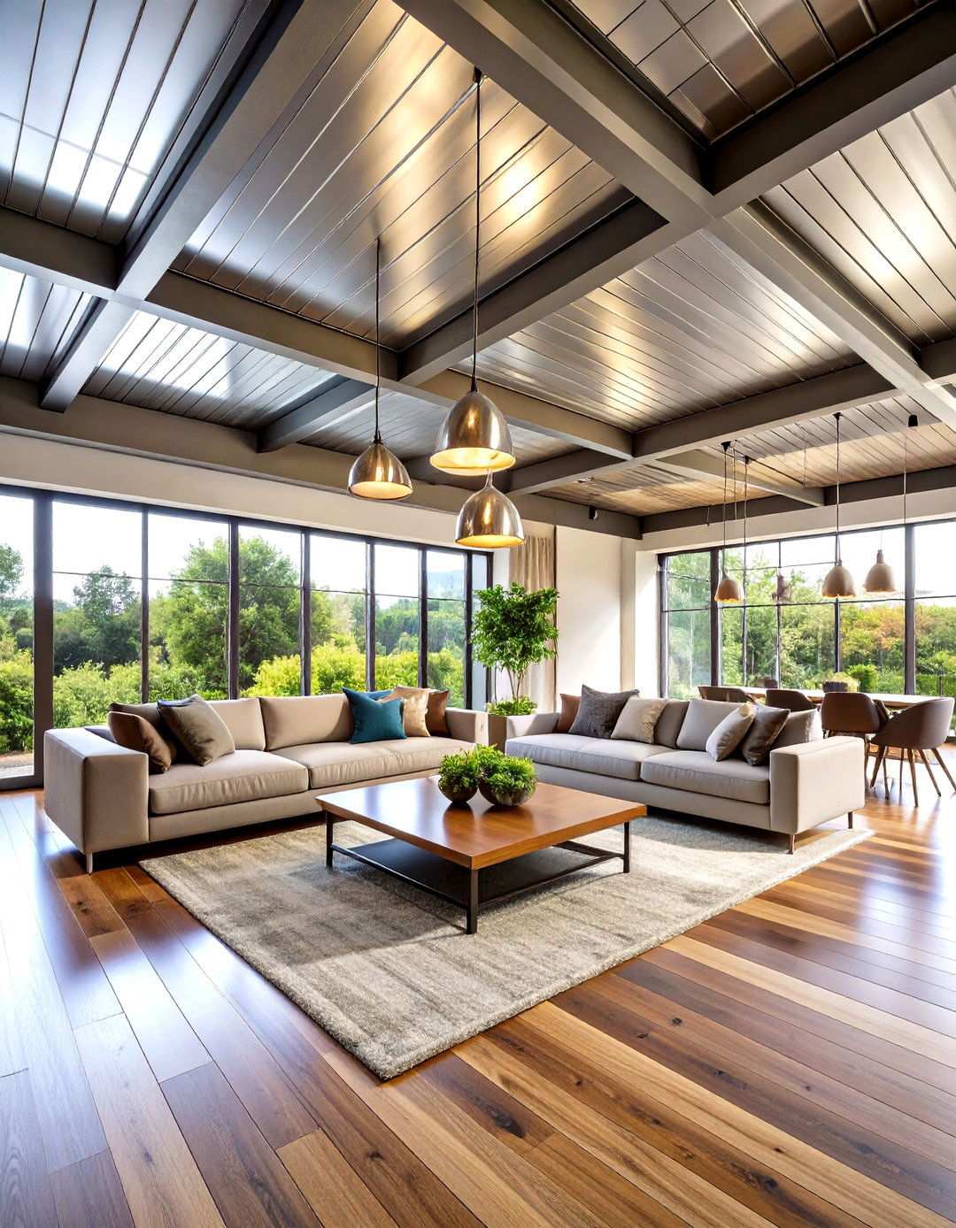 Industrial Metal Accent Ceiling Design - 24 Pop Ceiling Design Ideas