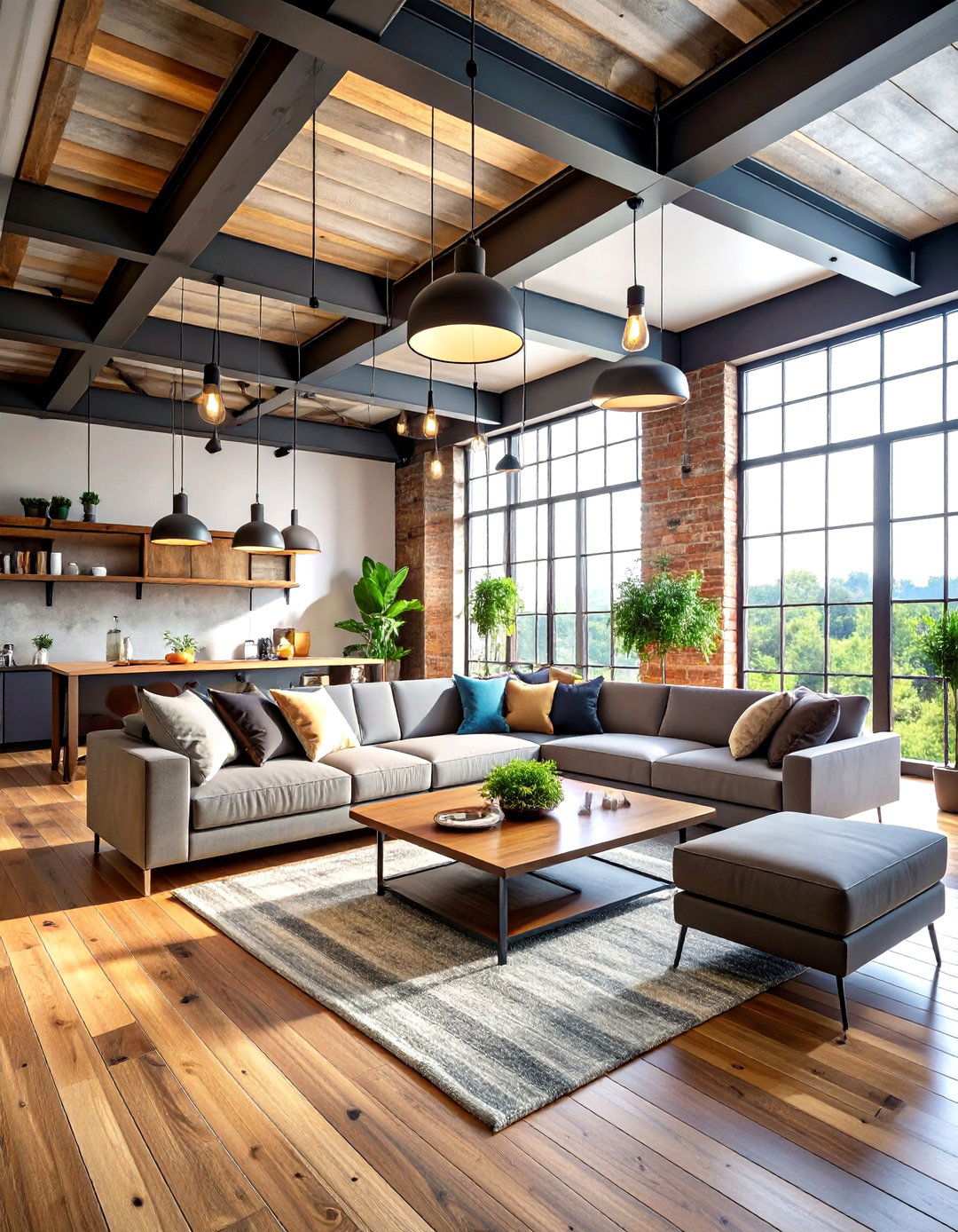 Industrial Metal Beam Tray Ceiling - 24 tray ceiling ideas