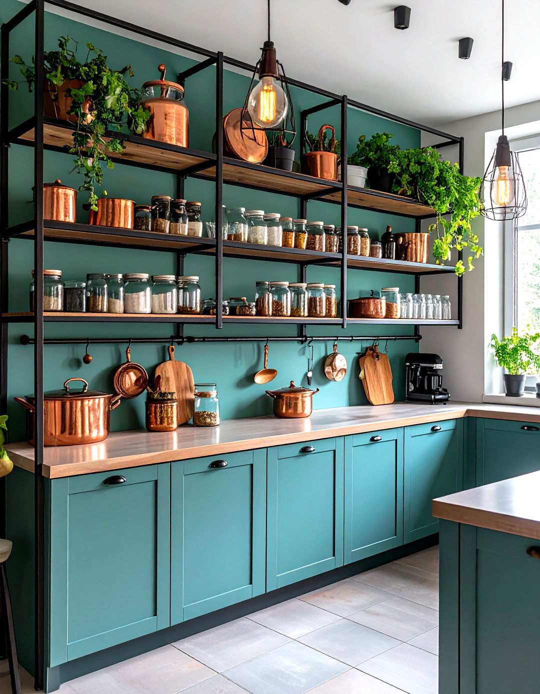 Industrial Metal Kitchen Shelving - 24 Shelf Decor Ideas