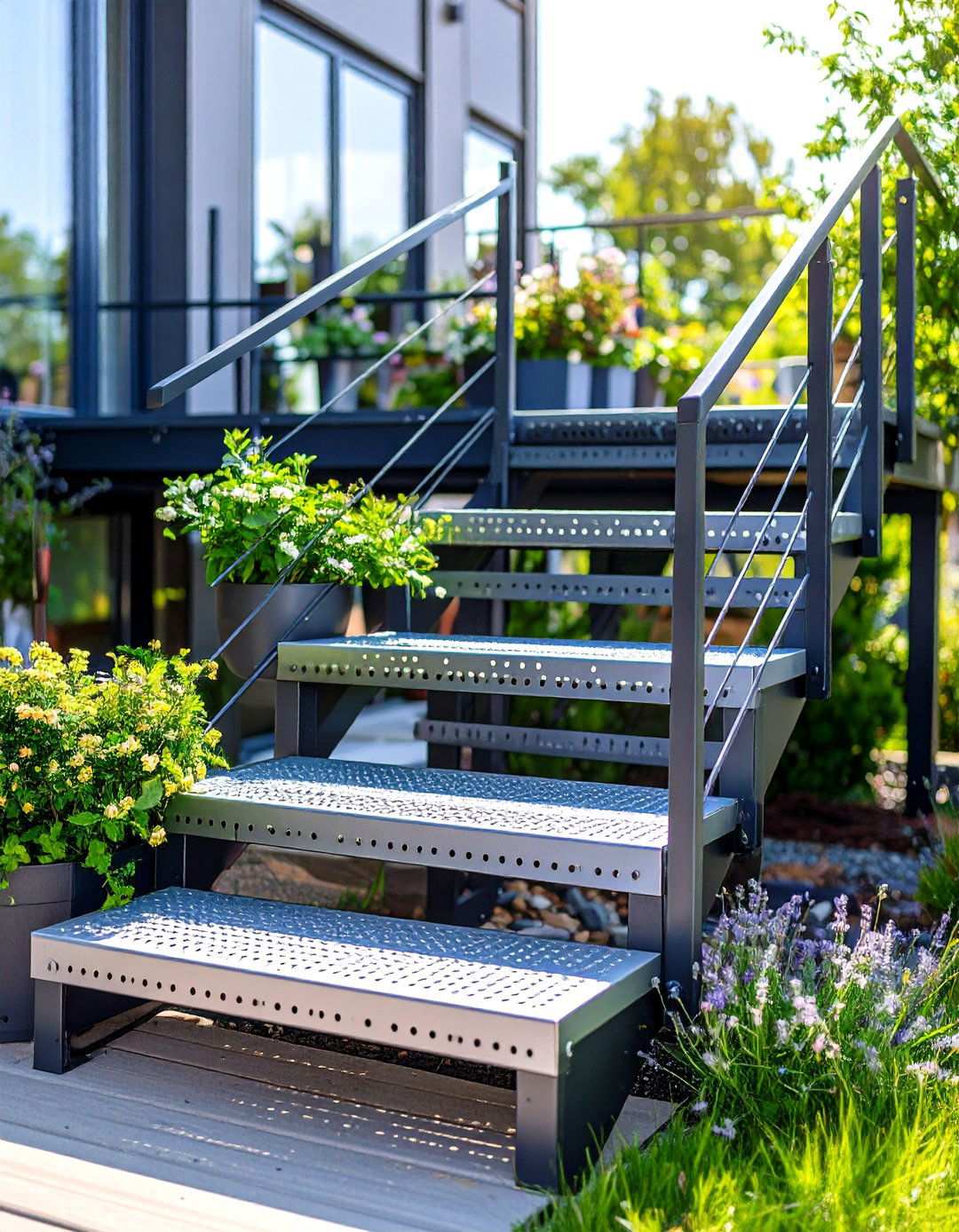 Industrial Metal Patio Steps - 24 Patio Steps Ideas