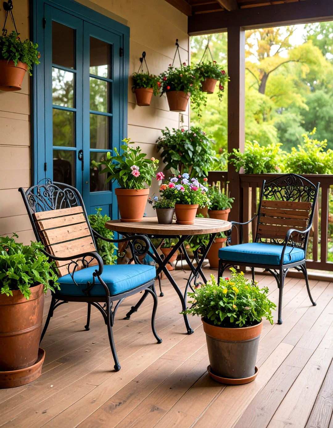 Industrial Metal Touch Accents - 24 Rustic Front Porch Ideas