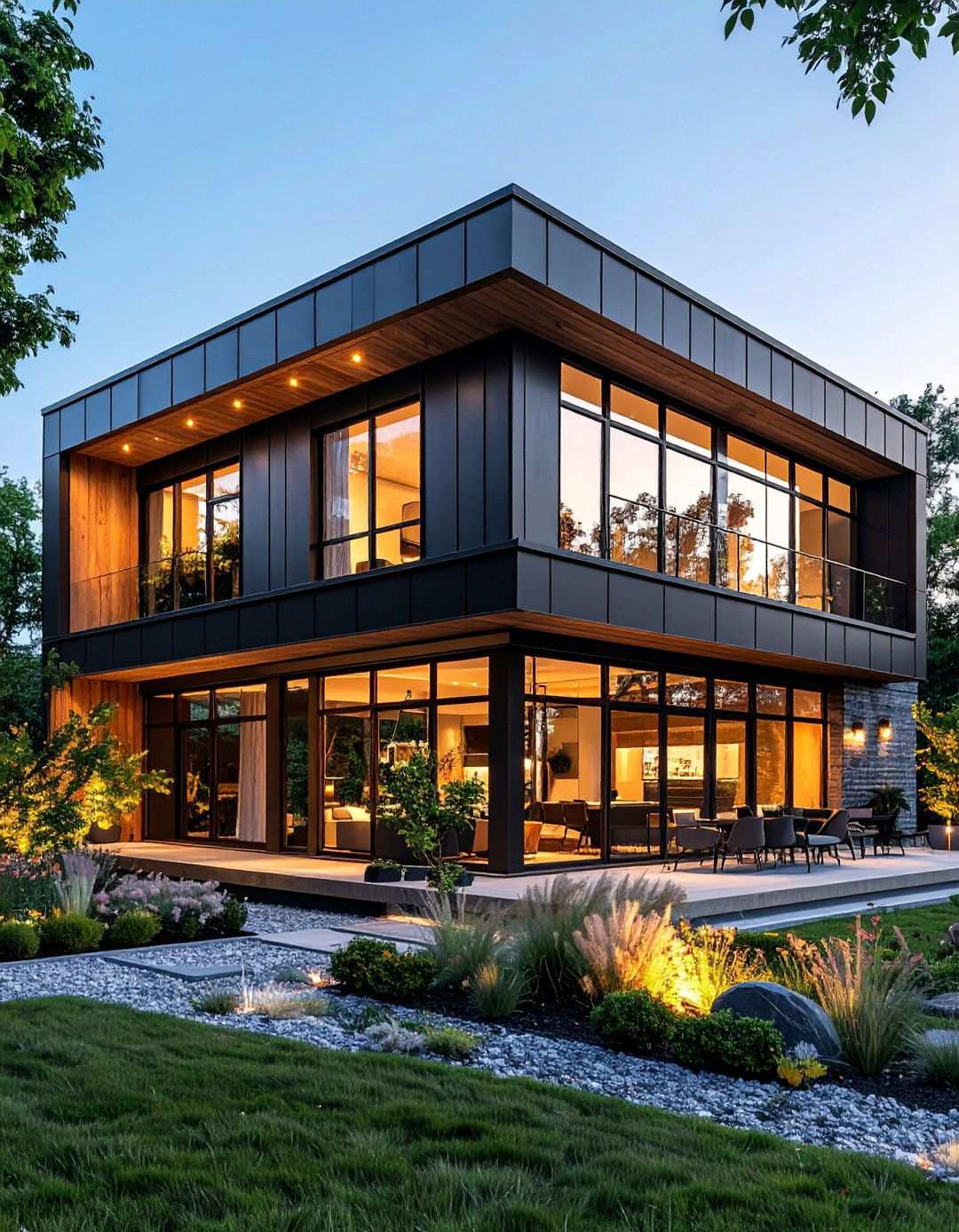Industrial Modern Black Elements - 24 Red Brick House with Black Trim Design Ideas