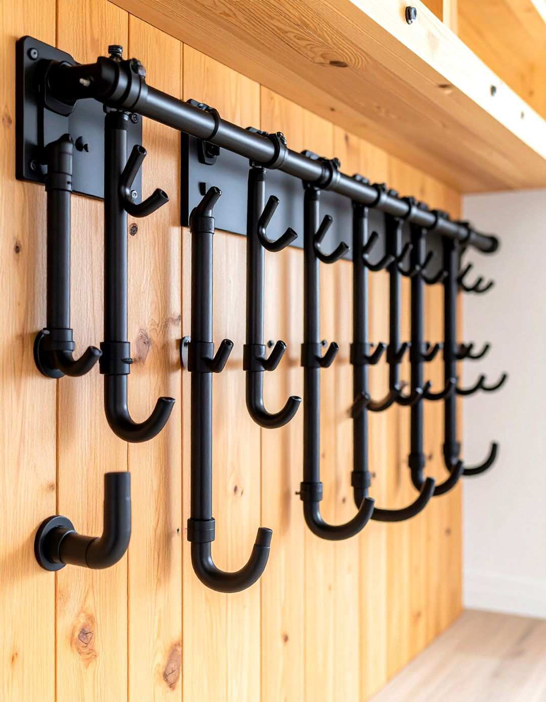 Industrial Pipe Hook Systems - 24 Small Mudroom Ideas
