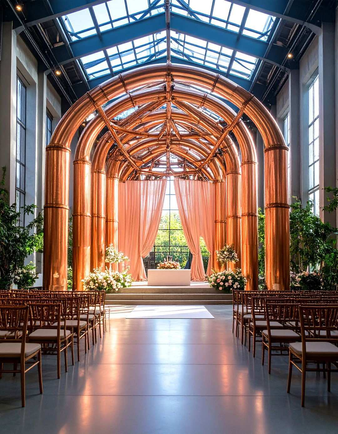 Industrial Pipe Wedding Altars - 24 Wedding Altar Ideas