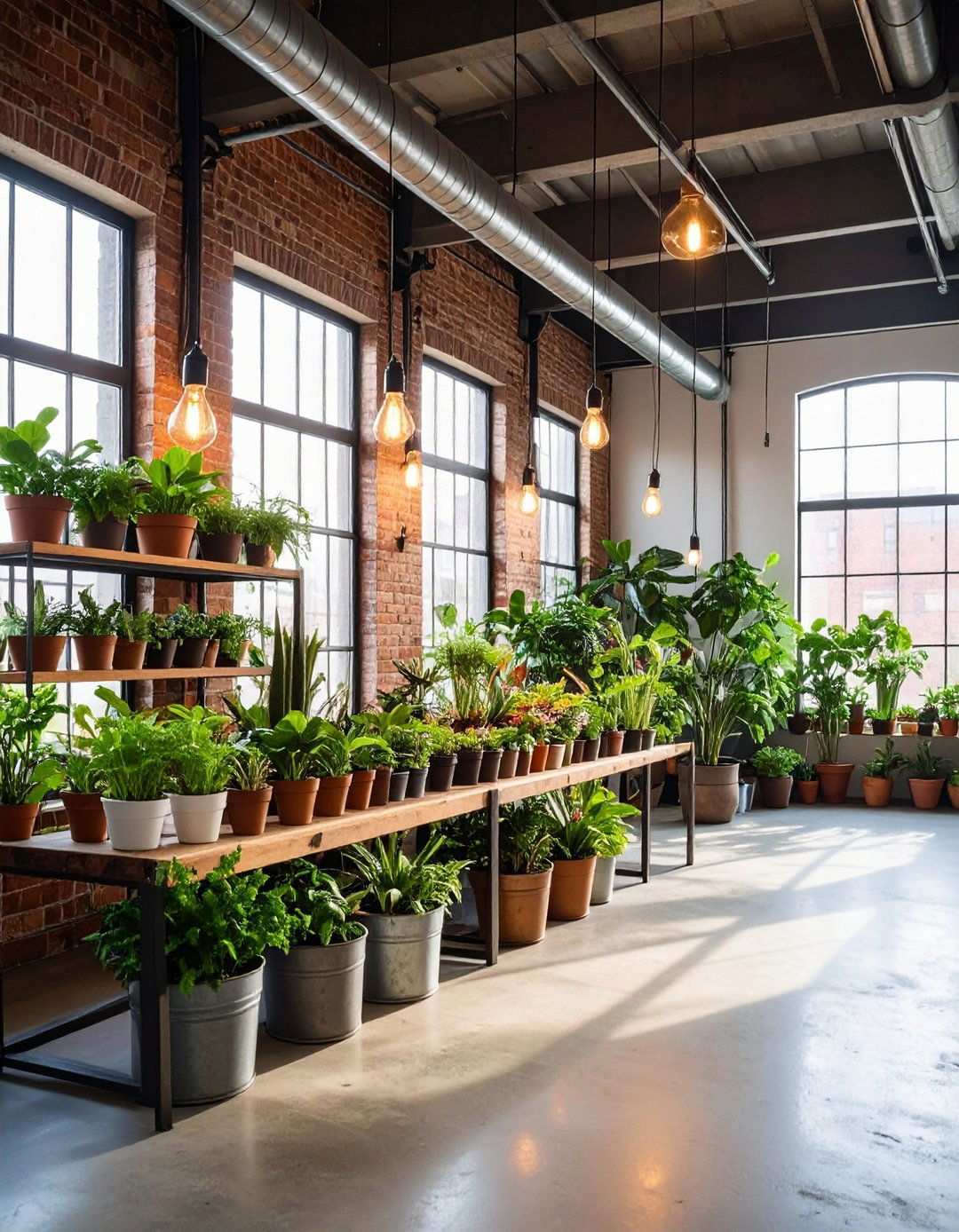 Industrial Plant Loft Displays - 24 Plant Room Ideas