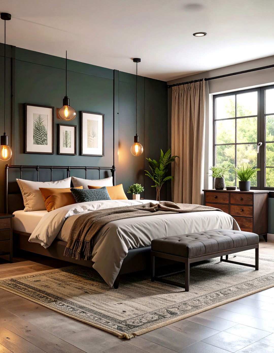 Industrial Rustic Metal Accents - 24 Rustic Bedroom Ideas