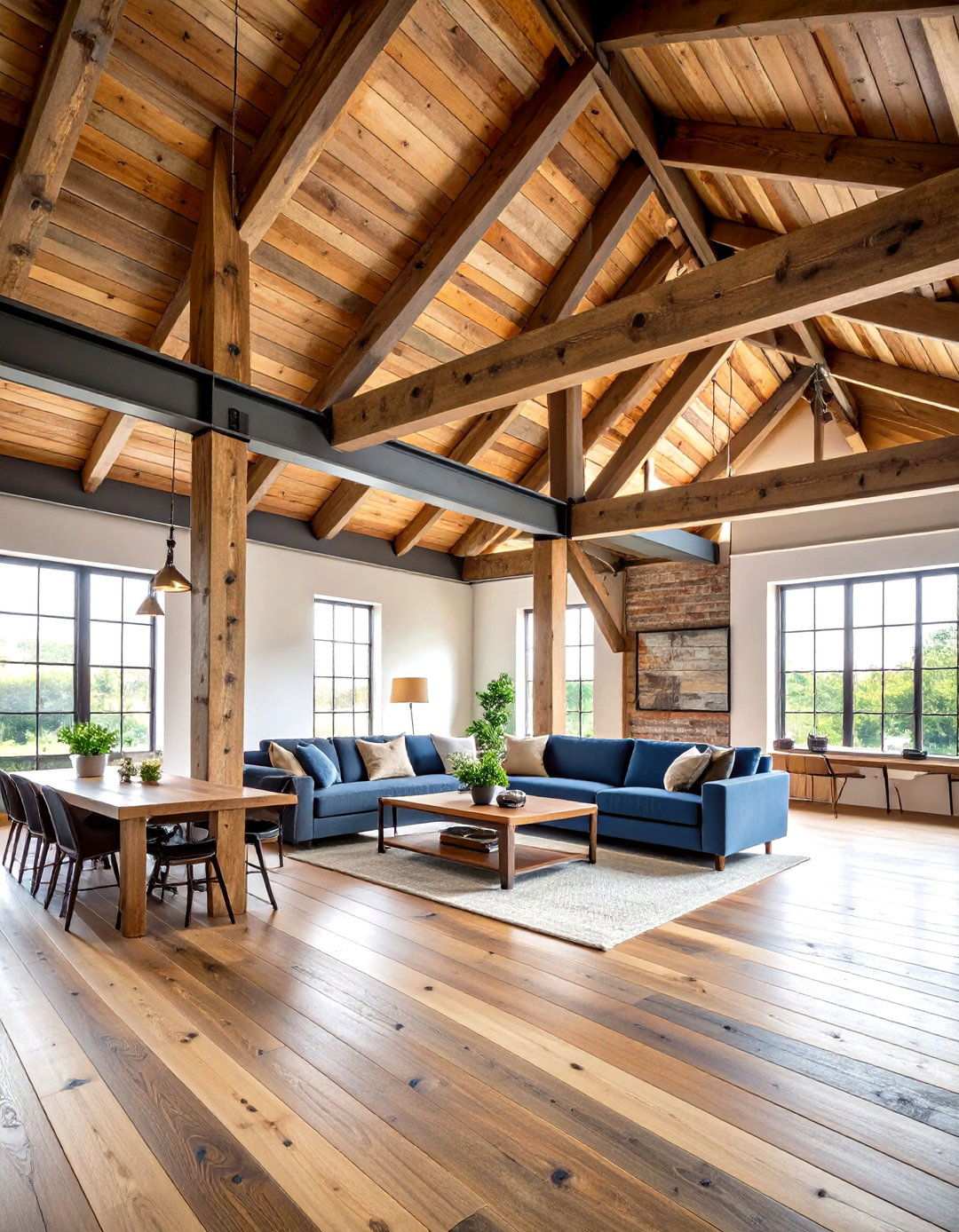Industrial Rustic Steel Beam Ceilings - 24 Rustic Ceiling Ideas