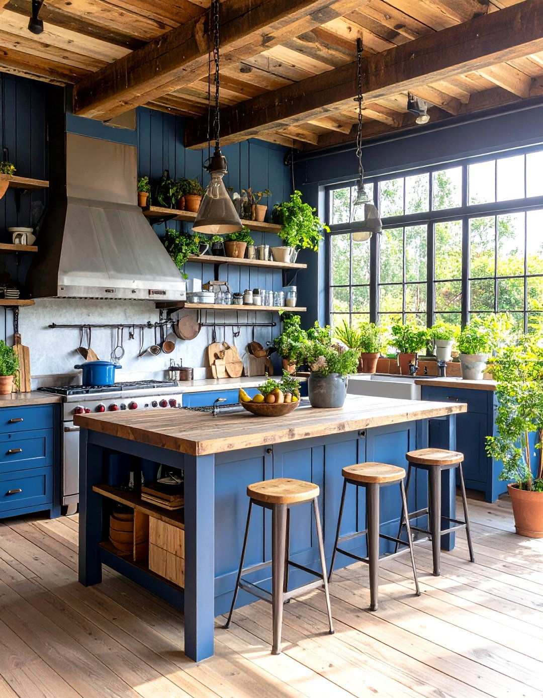Industrial Salvage Pipe Framework - 24 Rustic Outdoor Kitchen Ideas