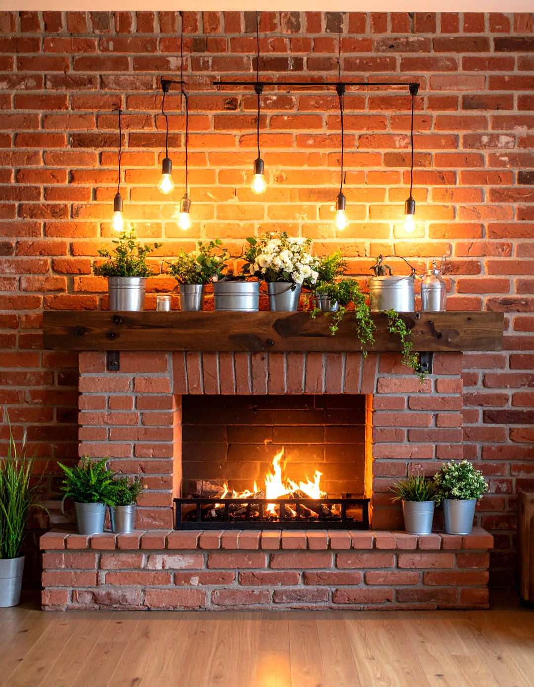 Industrial Spring Chic - 24 Spring Mantel Decor Ideas
