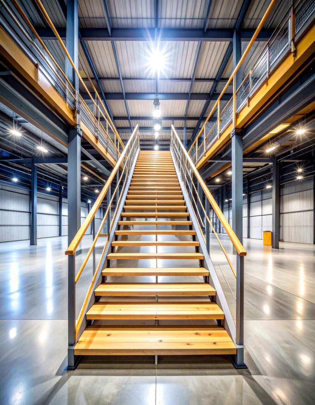 Industrial Steel Frame with Wood Accents - 24 Modern Staircases