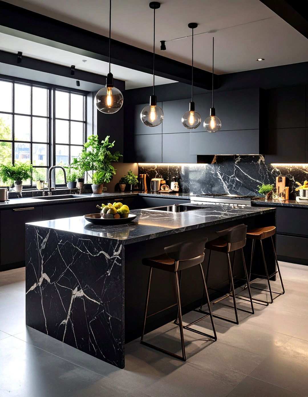 Industrial Style Dark Charcoal Designs - 24 Quartz Kitchen Countertops