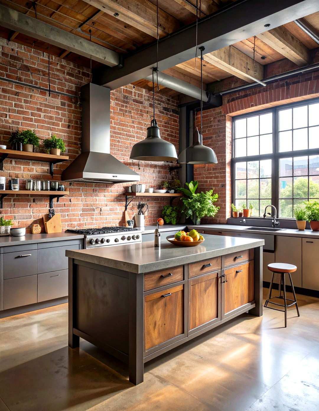Industrial Style Exposed Elements - 24 Townhouse Kitchen Ideas
